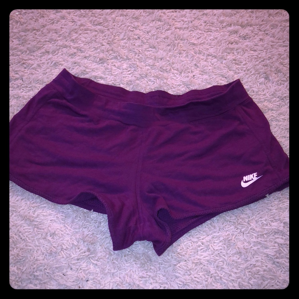 Purple workout shorts
